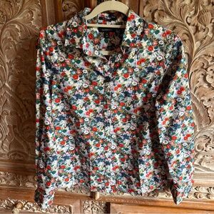 Lands' End Multicolor Floral Shirt